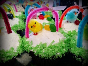Easter Basket Cupcake - Chocolate Cake